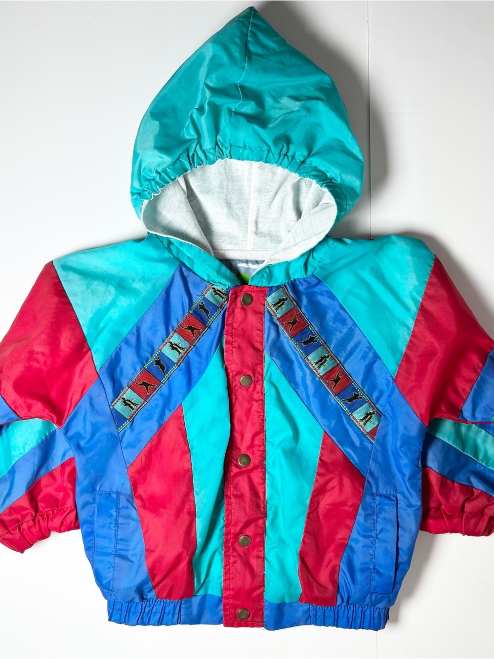 Vintage Northern Climate Geometric Ski Windbreaker Colorblock Unisex 90s Retro